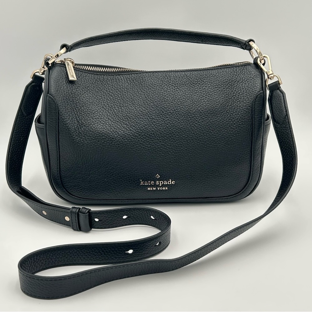 kate spade Black Pebbled Leather Shoulder & Crossbody Bag